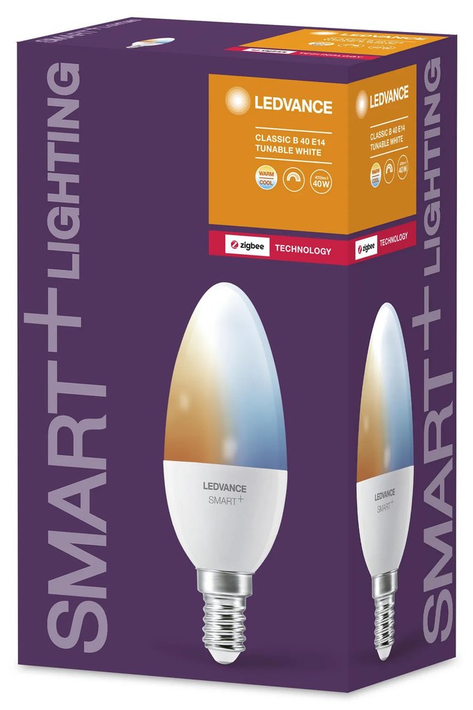 LEDVANCE Inteligentná LED žiarovka SMART+ ZB, E14, sviečka, 5W, 470lm, 2700-6500K, teplá studená biela