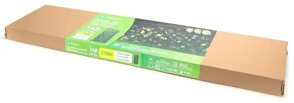 Aigostar - LED Solárna reťaz 148xLED/2x1,2m IP65 teplá biela eukalyptus