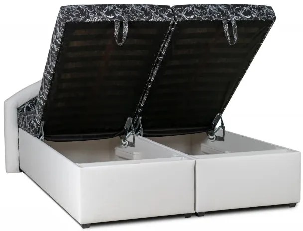 Polohovacie letisko Kamila, 200x180, bielo-čierna (k1 / č.19 / matrace A do 90 kg)