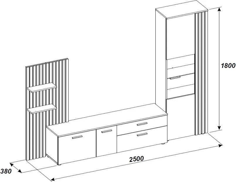 Obývacia stena Gatwick, dub artisan/kašmírová béžová, s osvetlením