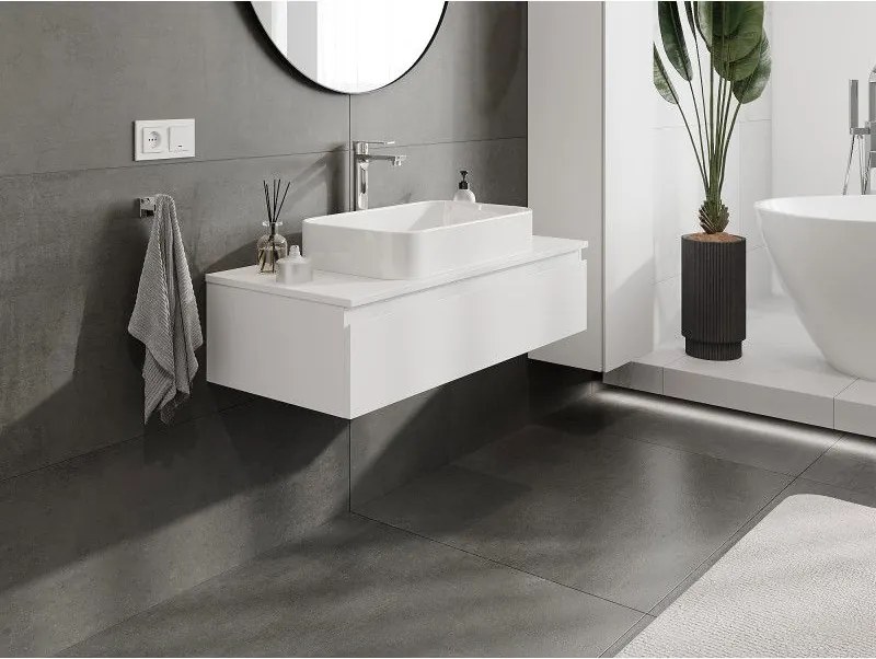 Mexen Orio, kúpeľňová skrinka 100 cm s hornou časťou, 1 zásuvka, biela matná, 91A10-10023-1-BFC01