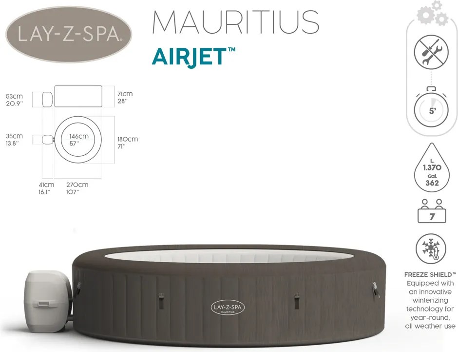 Vírivka Bestway 60067 Lay-Z-Spa Mauritius Jacuzzi