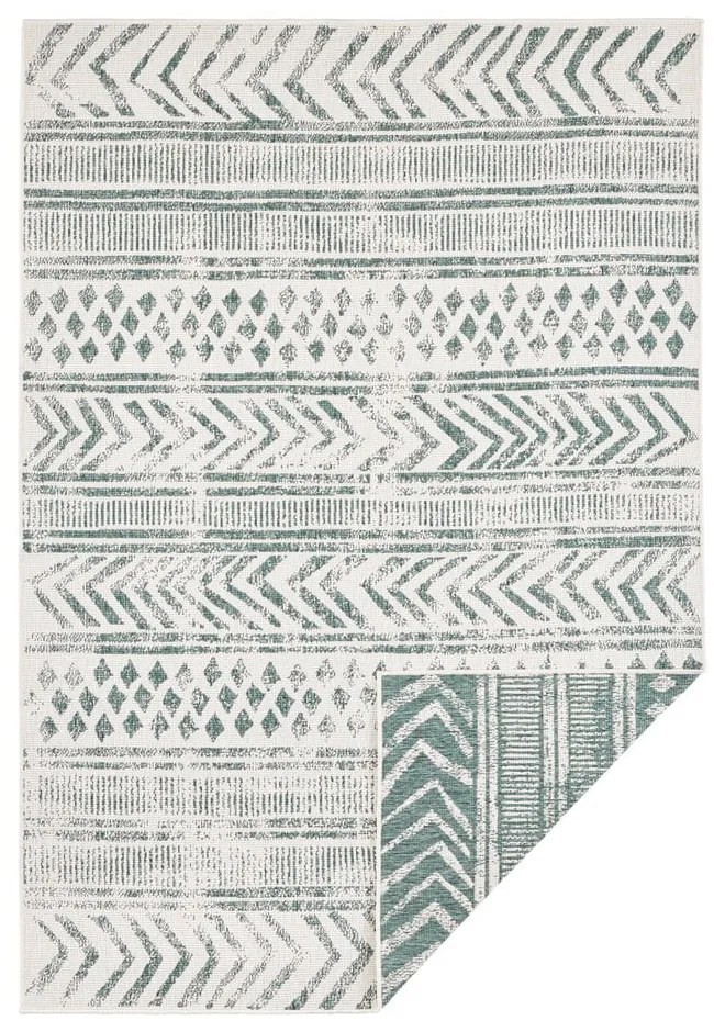 Zeleno-krémový vonkajší koberec NORTHRUGS Biri, 120 x 170 cm