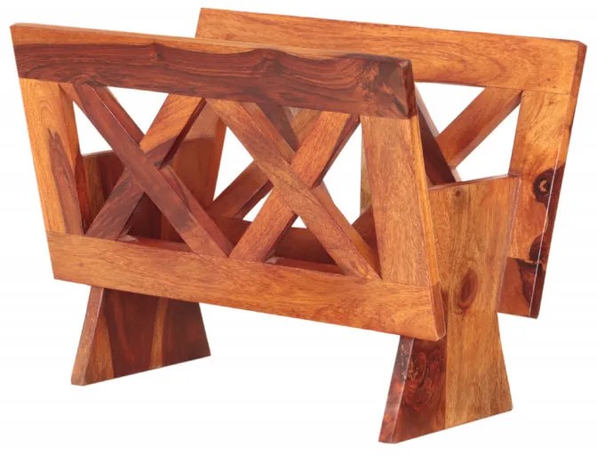 Indický nábytok - Stojan na noviny 45x35x30 Kali indický masív palisander Svetlomedová