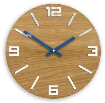 Sammer Klasické drevené hodiny ARABIC - tmavo modrá 33cm ArabicWoodWhiteBlue