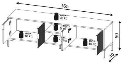 Televízny stolík FLOP biely