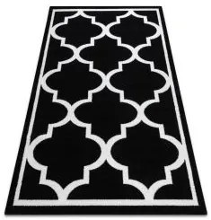 styldomova Čierno-biely koberec sketch vzor trellis F730