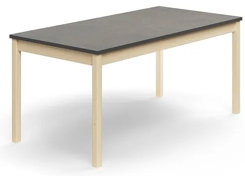 Stôl DECIBEL, 1600x800x720 mm, akustické linoleum, breza/tmavošedá