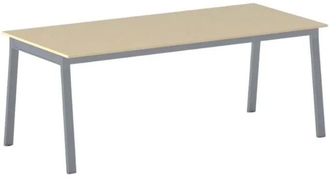 Kancelársky pracovný stôl PRIMO BASIC, sivostrieborná podnož, 2000 x 900 mm, breza