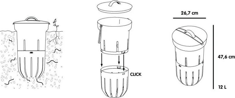 Kompostér v terakotovej farbe – Plastia