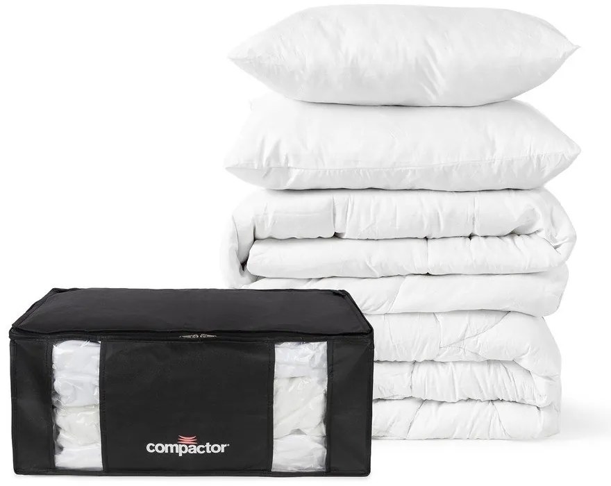 Vákuové/vystužené látkové úložné boxy na oblečenie v súprave 2 ks 65x45x27 cm Black Edition – Compactor