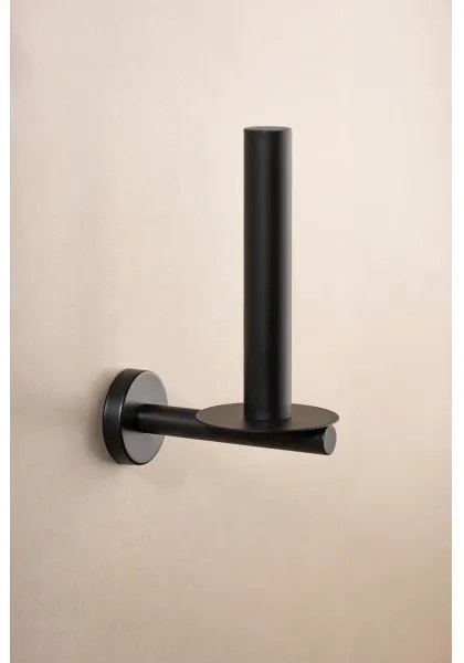 WENKO 24262100-Držiak toaletného papiera BOSIO BLACK 8x18 cm nerez/strieborný