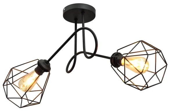 Prisadený luster KARO 2xE27/15W/230V čierna
