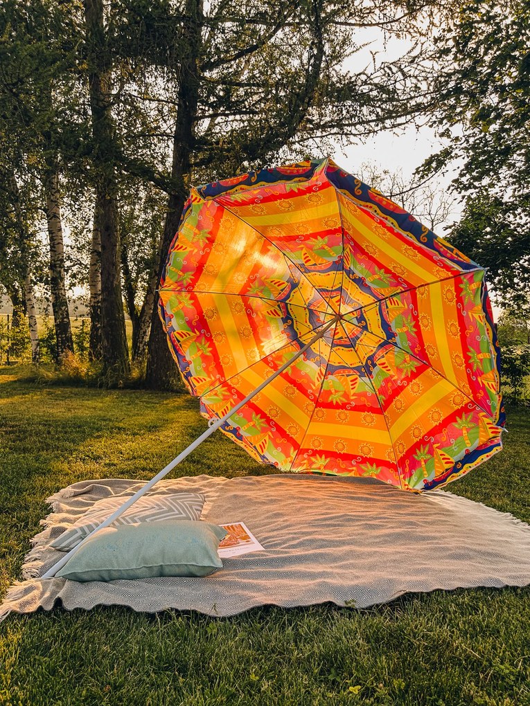 Červeno-žltý slnečník BLISS 180 cm