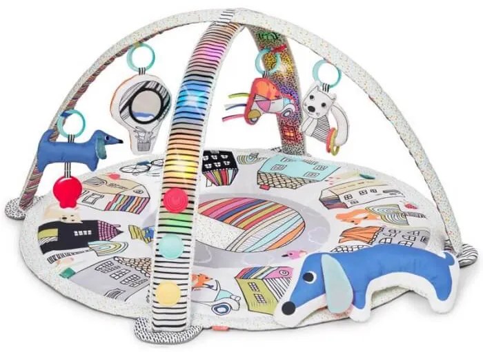 Deka na hranie hudobná, svietiaca, 4 hračky Vibrant Village 0m+