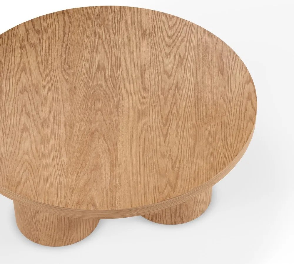Okrúhly konferenčný stolík v dekore duba v prírodnej farbe ø 100 cm Arancha – MOME