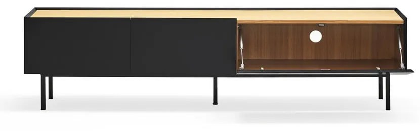 Čierny/v prírodnej farbe TV stolík v dekore duba 180x45 cm Arista – Teulat