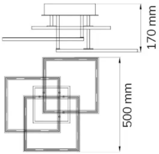 Wofi 9243.03.10.9300 - LED Stmievateľný prisadený luster MODESTO LED/33W/230V