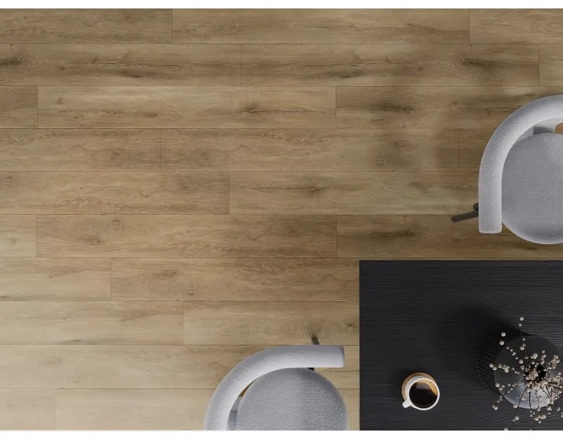 Mexen Long Creek, vinylová podlaha 1240x182 mm SPC 6,5 mm, IXPE 1,5 mm, 4-stranná V-drážka, dub, F1050-1240-182-505-4V1-01