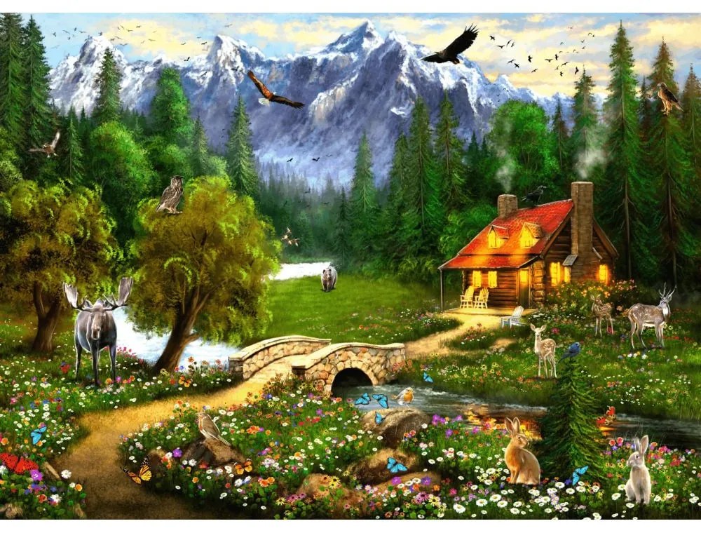Brain Tree Puzzle Horský zrub 1000 dielikov