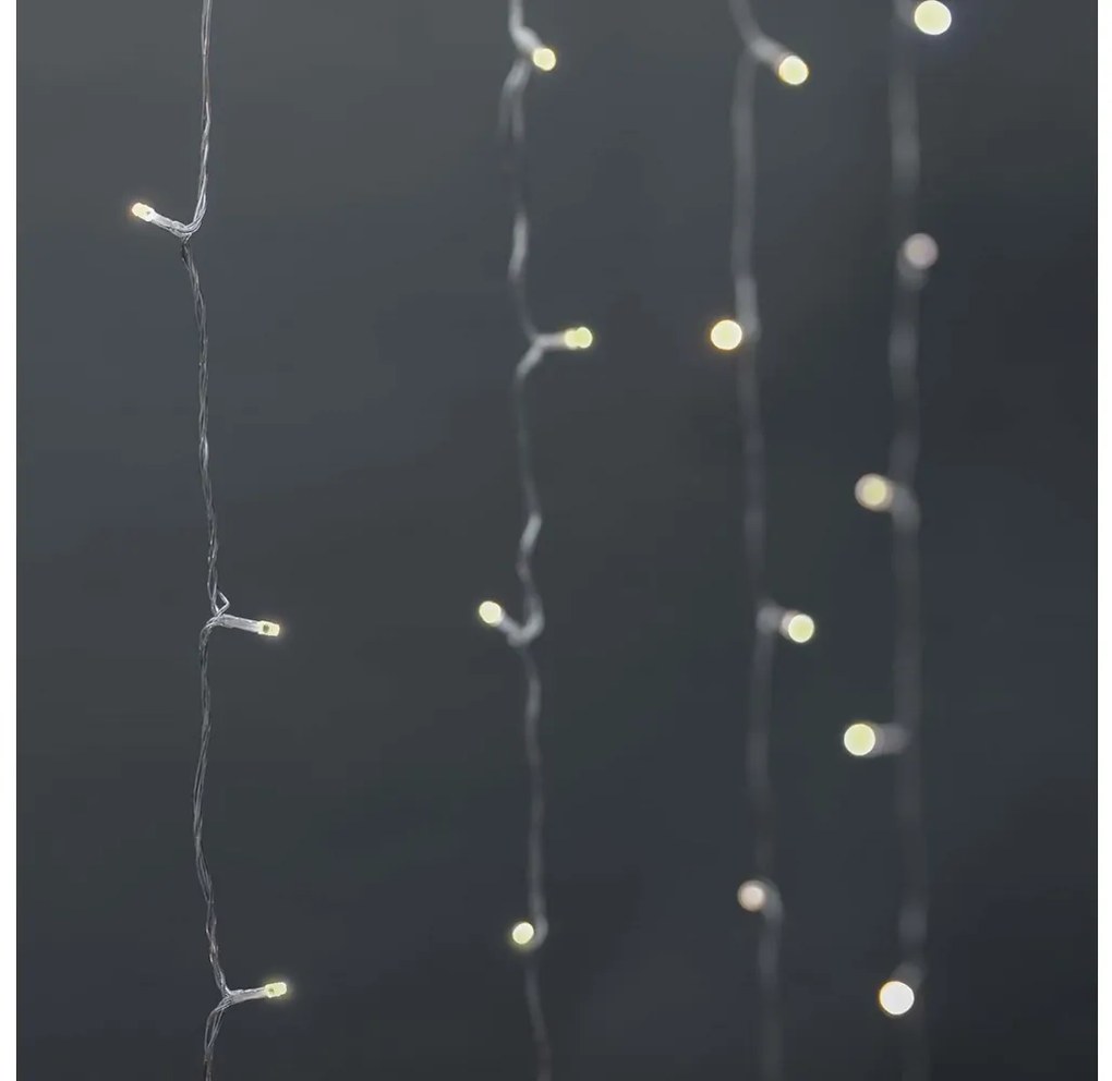 Nedis WIFILXC01W200- LED Vianočný záves 200xLED/8 funkcií 6m IP65 Wi-Fi Tuya teplá biela