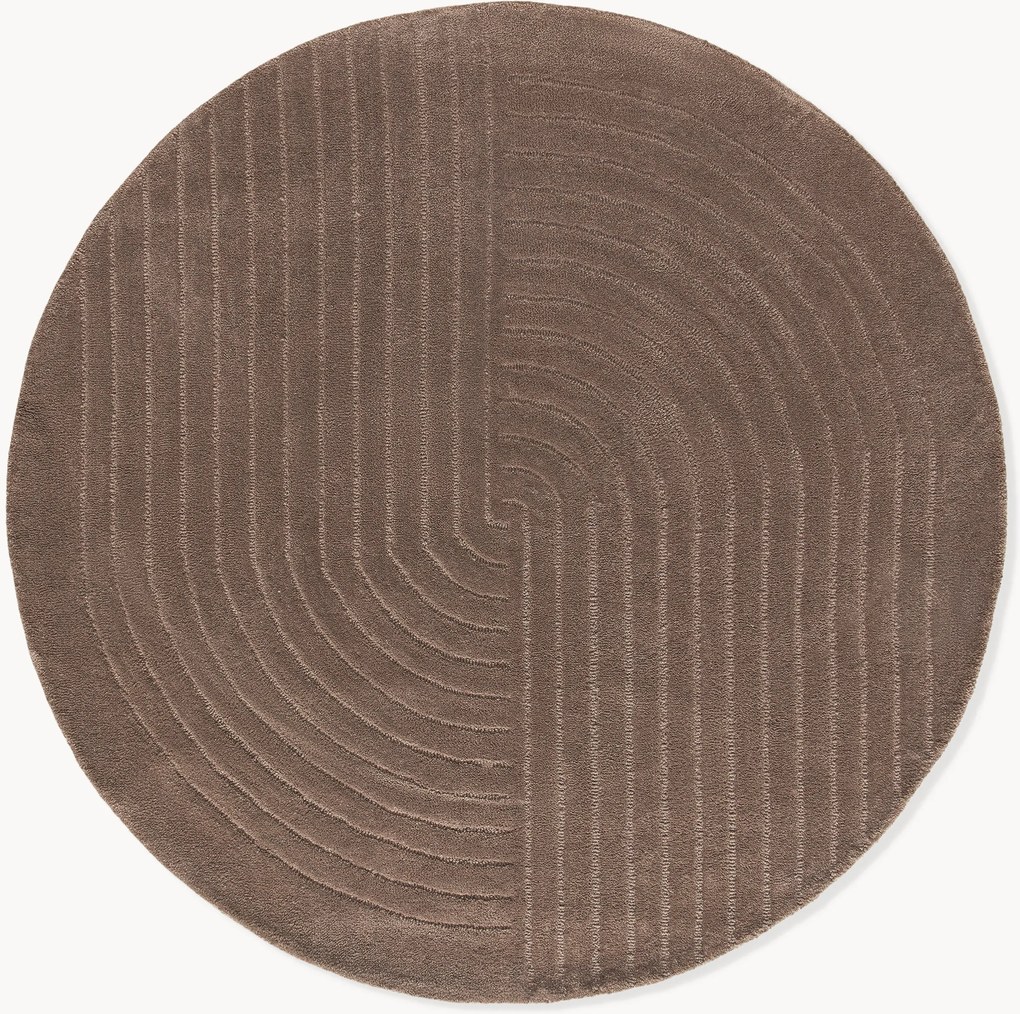 Okrúhly ručne tuftovaný vlnený koberec Mason