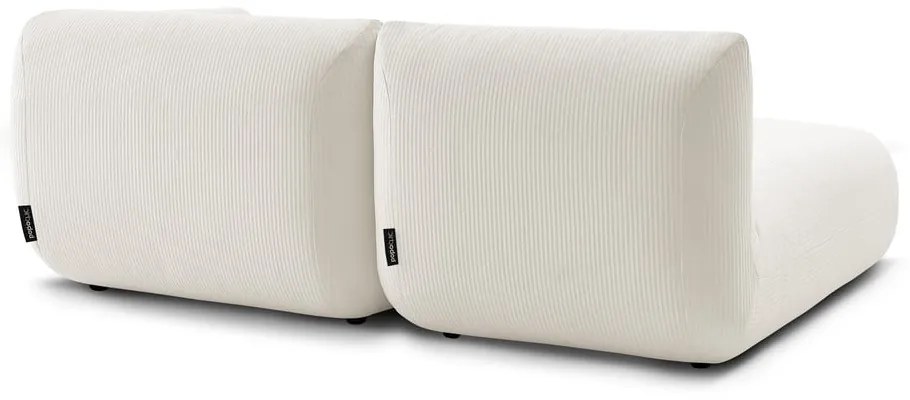 Biela menčestrová rohová pohovka (ľavý roh) Lecomte - Bobochic Paris