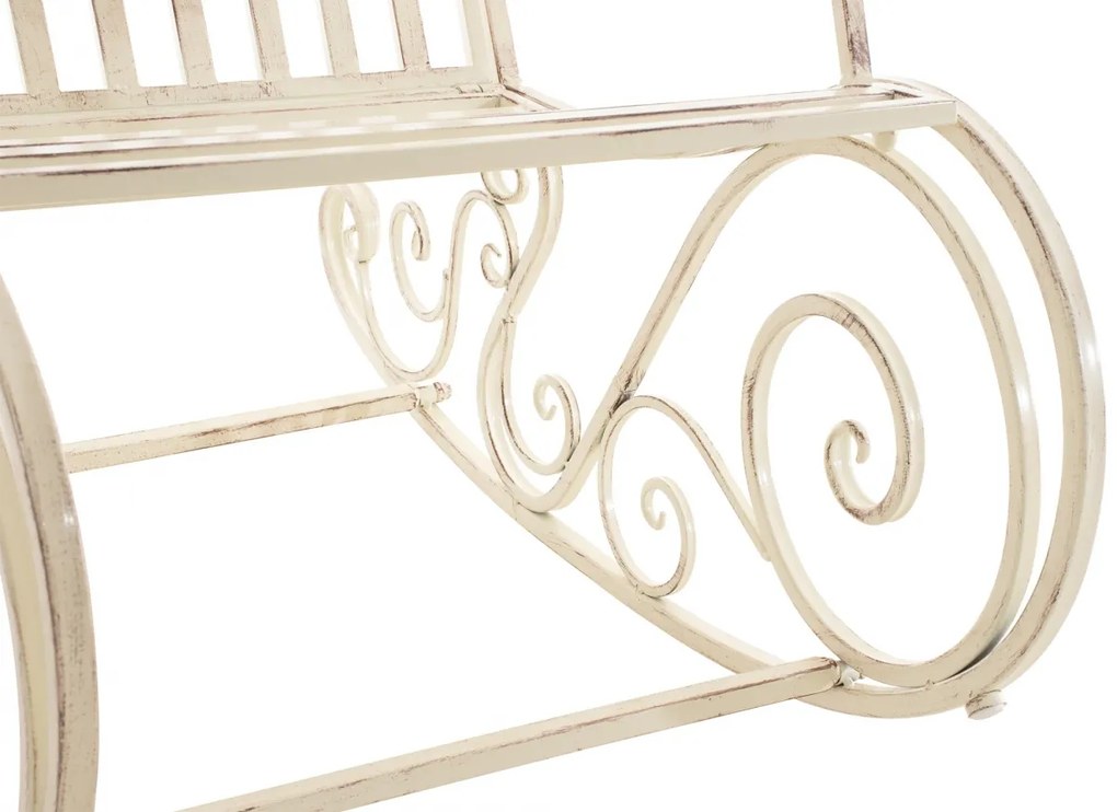 Kovové hojdacie kreslo Smile - Krémová antik