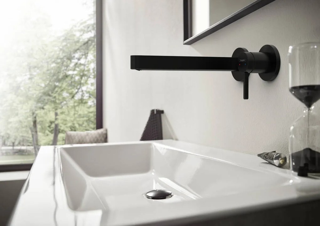 Hansgrohe Finoris, umývadlová batéria pod omietku 240, 2-otvorová inštalácia, EcoSmart, čierna matná, HAN-76050670