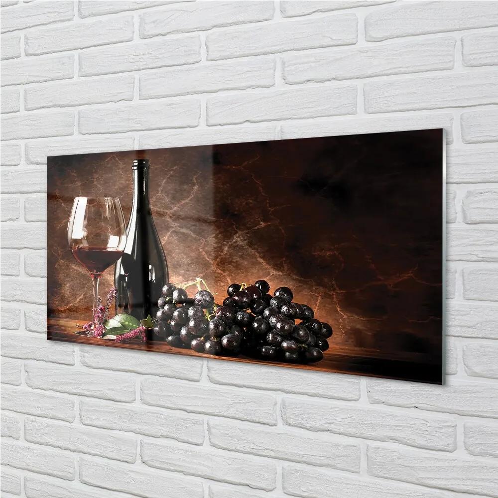 Obraz na skle pohár vína 125x50 cm