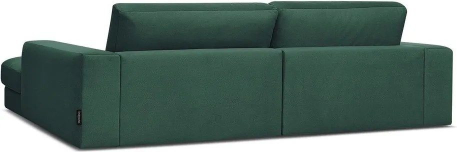 Zelená zamatová rohová pohovka (pravý roh/s leňoškou) Sierra – Bobochic Paris