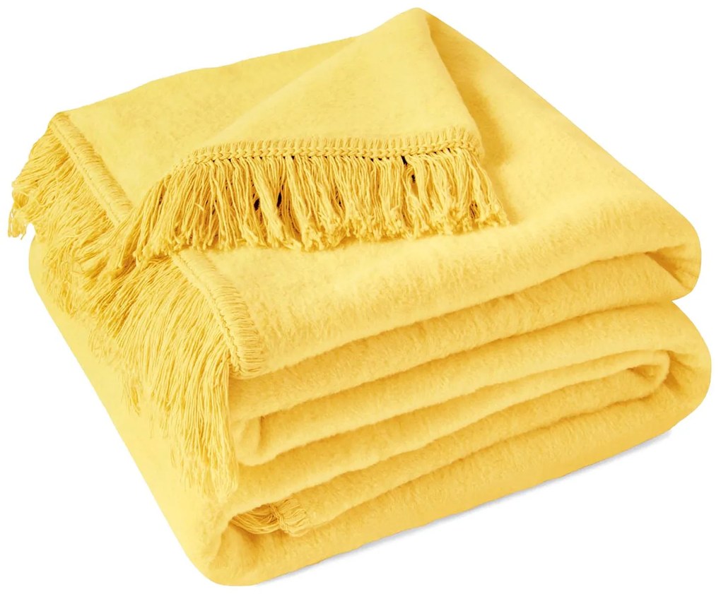 BAVLNENÁ DEKA COTTON CLOUD 150X200 CM ŽLTÁ