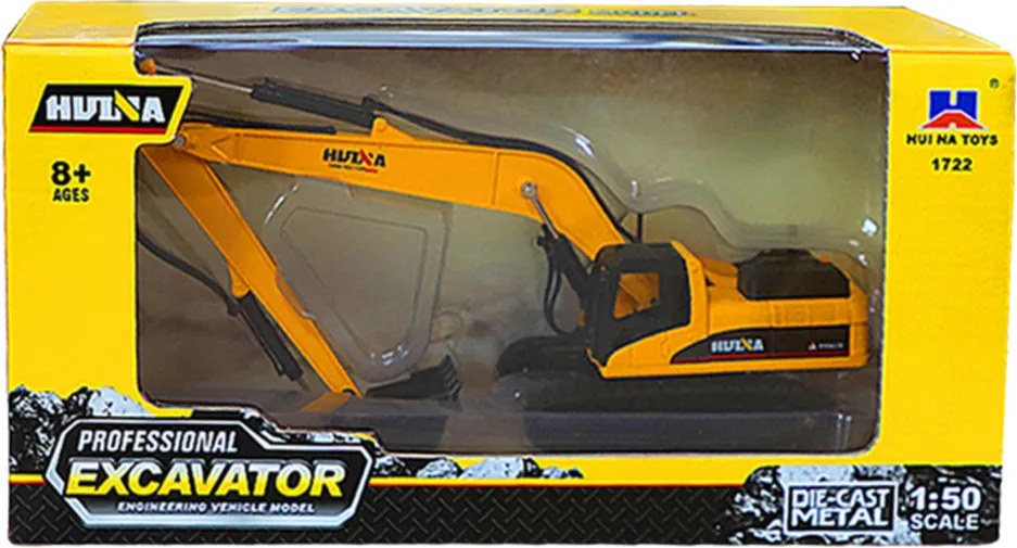 Caterpillar bagr Kovové pohyblivé rameno Huina Yellow 1:50