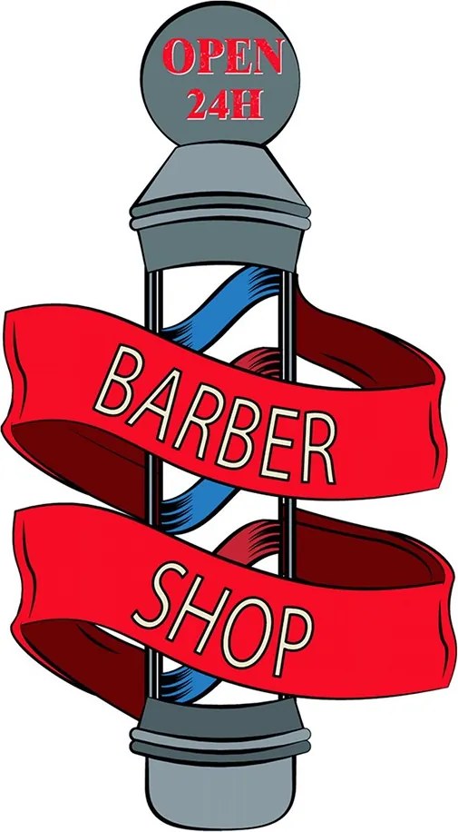 Nástenná kovová ceduľa Barber Shop - 33*1*60 cm