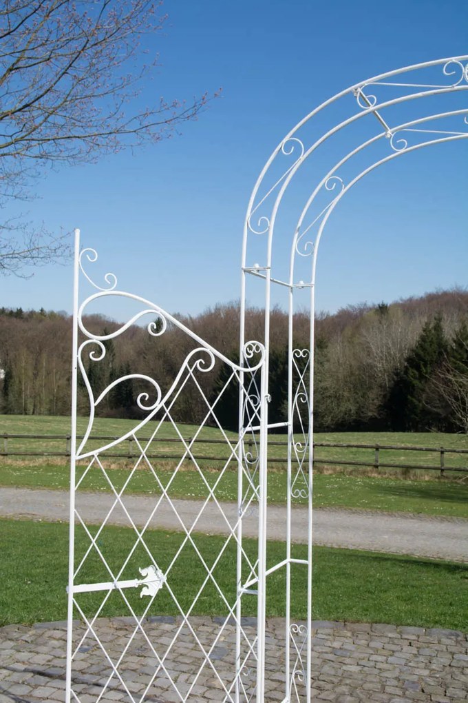 Oblúk na ruže Mel s bránkou - Biela antik