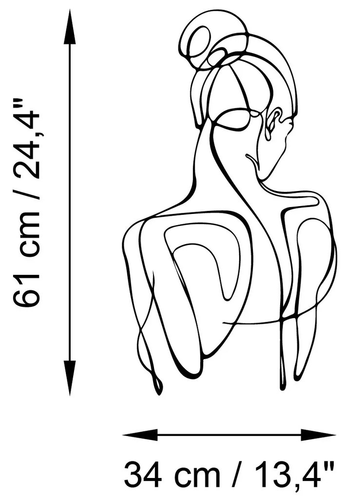 Nástenná kovová dekorácia Sorella 1 čierna