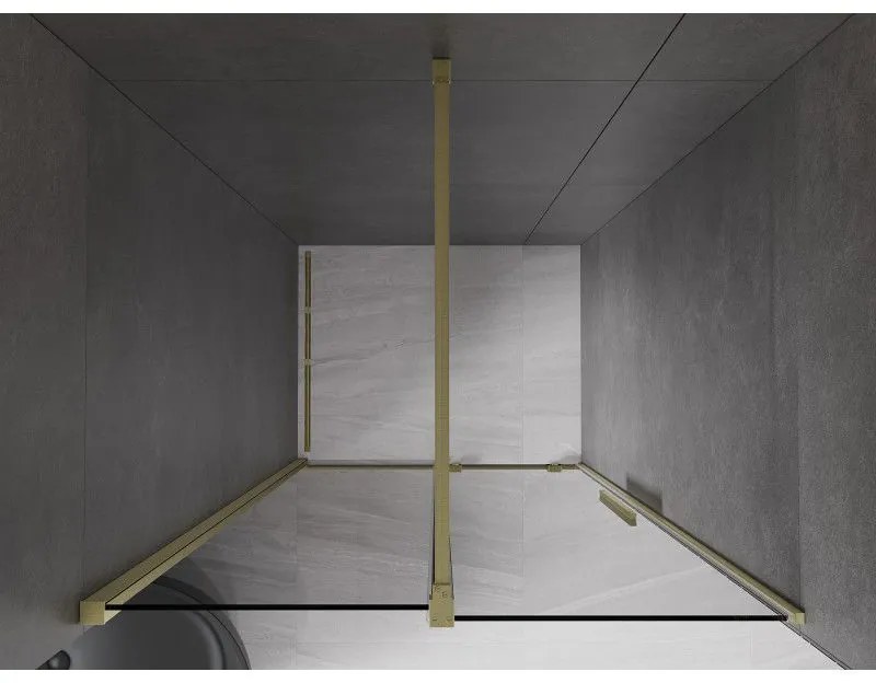Mexen Velar, posuvné sprchové dvere do otvoru 110 cm, 8mm šedé sklo, zlatá matná, 871-110-000-41-55