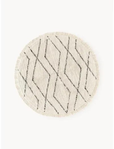 Okrúhly bavlnený koberec's diamantovým vzorom Bina