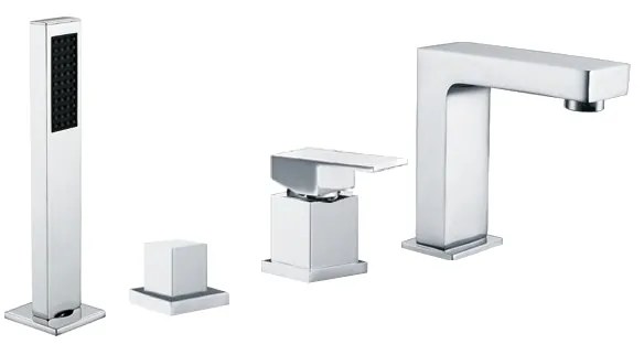 Mexen CUBE - vaňová batéria 4-otvorová, chrómová, 72932-00