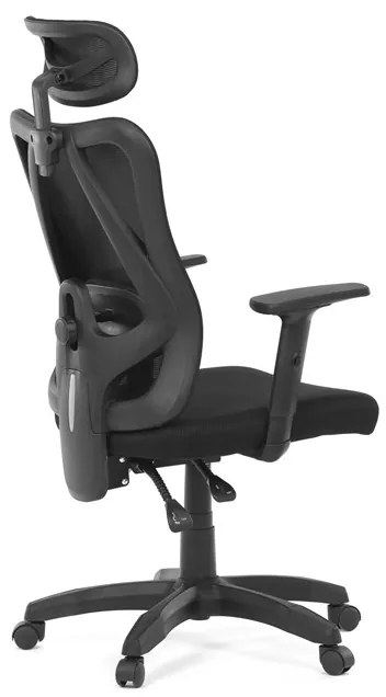 Kancelárska ergonomická stolička MANET — sieťovina / látka, čierna