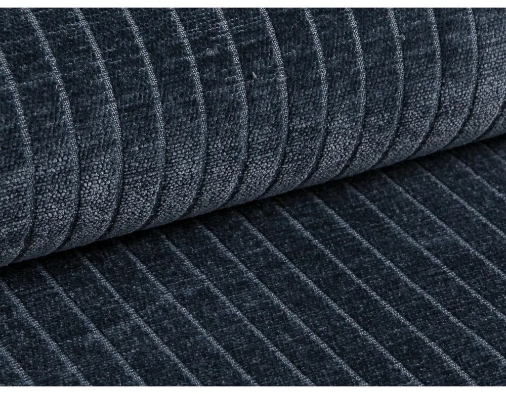 Tmavomodrá menčestrová rohová pohovka (pravý roh/s leňoškou) Bergano – Cosmopolitan Design