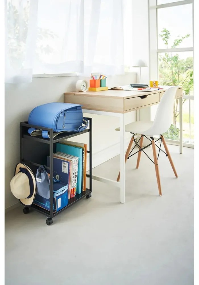 Čierny kovový pojazdný regál 42x60 cm Tower – YAMAZAKI