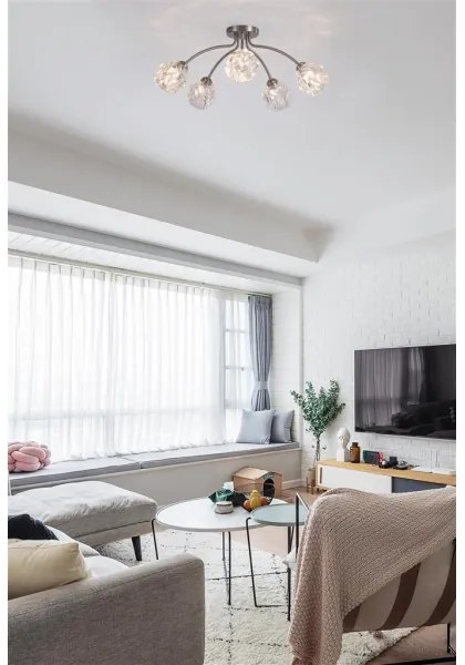 Searchlight 11525-5SN - Prisadený luster ASTRAL 5xG9/33W/230V matný chróm