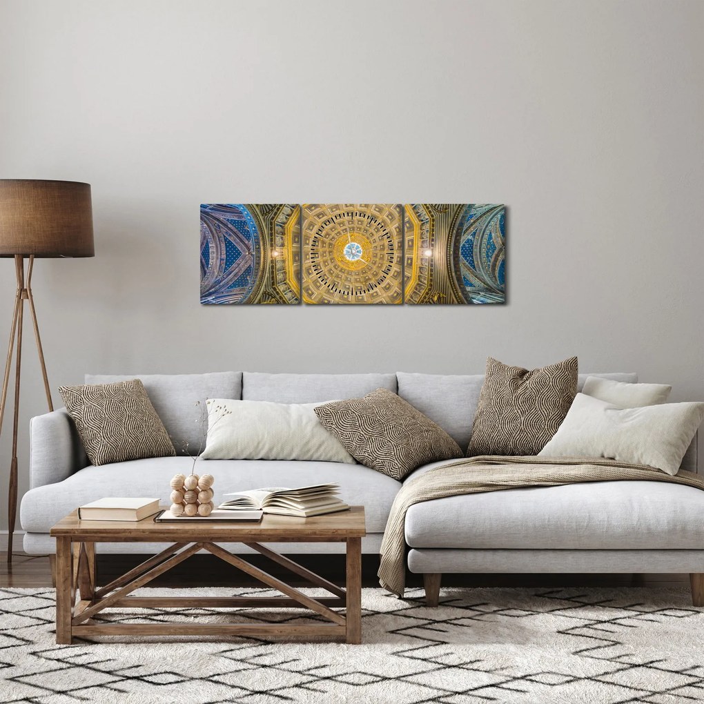 Obraz stropu Sienského kostola (s hodinami) (90x30 cm)