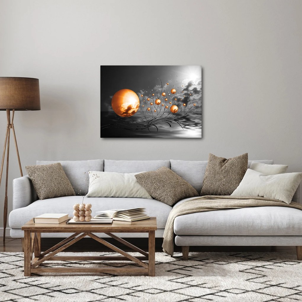Obraz oranžových abstraktných gulí (70x50 cm)