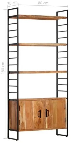 vidaXL 4-poschodová knižnica 80x30x180 cm akáciový masív-