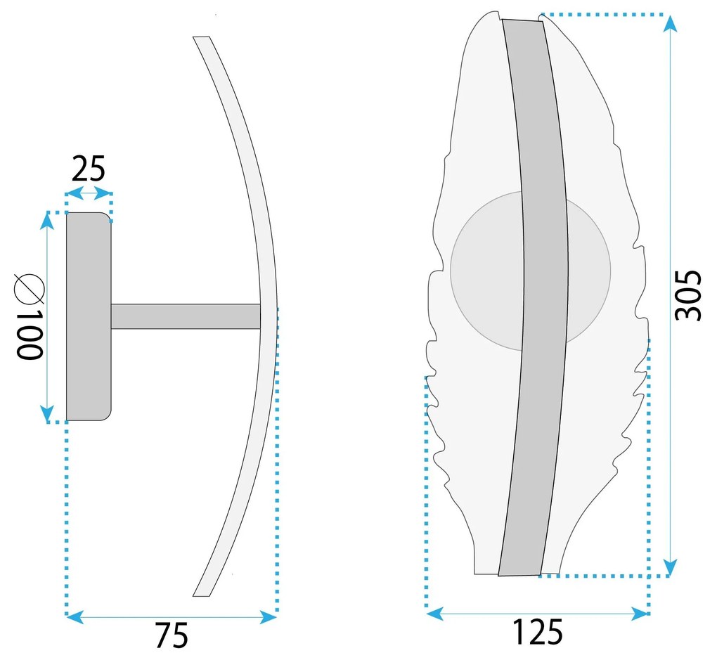 Toolight Toolight, LED nástenné svietidlo, 8W, 4000K, 1000lm, G140-W, zlatá, OSW-02609