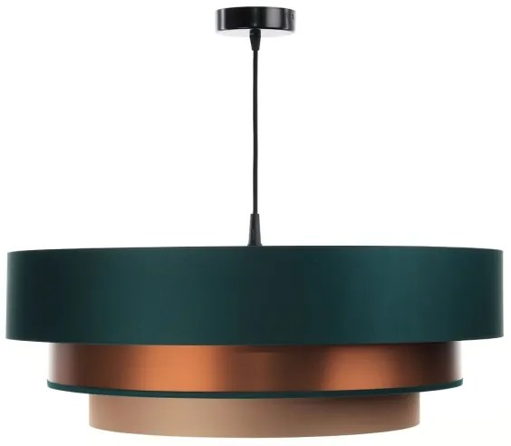 Luster na lanku TRINITI 1xE27/60W/230V zelená/meď