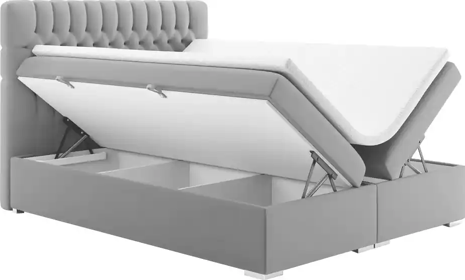 Čalúnená manželská posteľ s matracom Fonda 160x200 cm - svetlosivá | BIANO