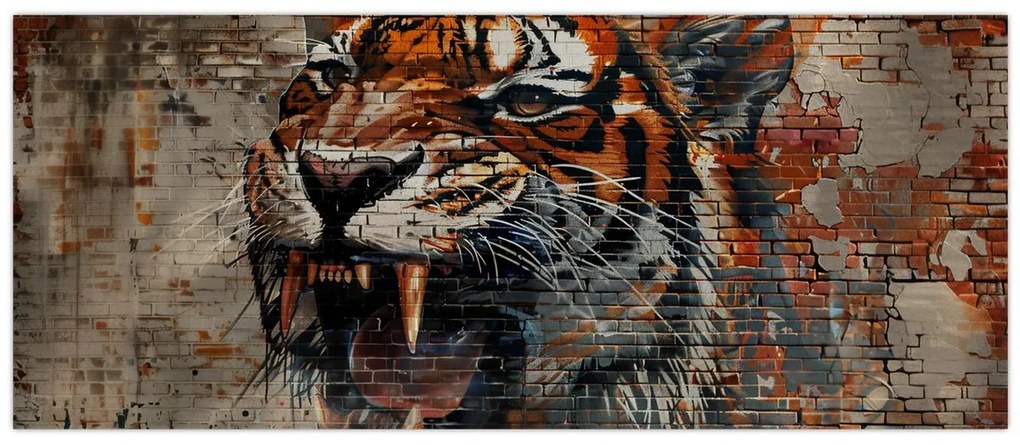Obraz - Tiger z tehál (120x50 cm)